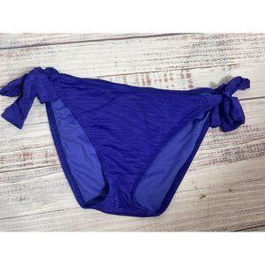 Betsey Johnson Purple Ruffle Tie Side Bikini Bottom sz Medium M‎